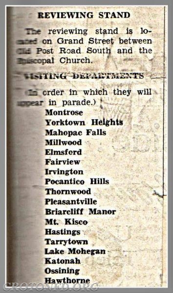 1939 CFD Parade and Bazaar information. (4 of 7). Article published 7/20/39.
