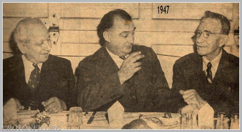 Harmon Engine 25th Anniversary - January 1947. (2 of 2) In photo are James Pettinato (eldest member), Chief Edward Gilbert and Member Alan Grant.