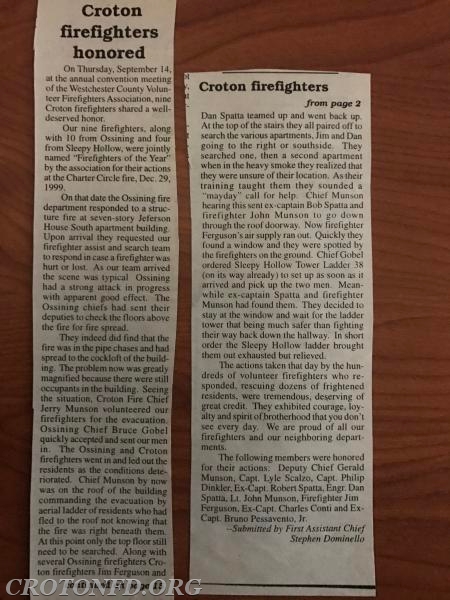 CFD Members Receive Awards - 1998
