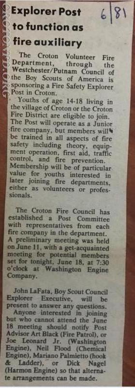 Explorer Post 2089 Forms - 1981