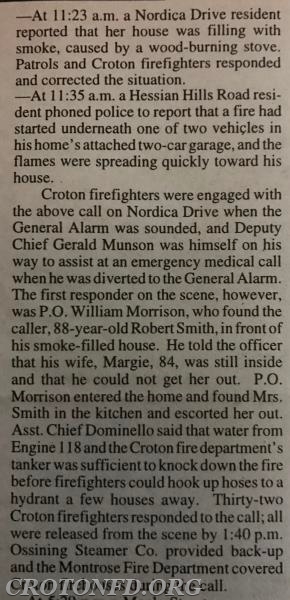 Hessian Hills Garage Fire - December 2000