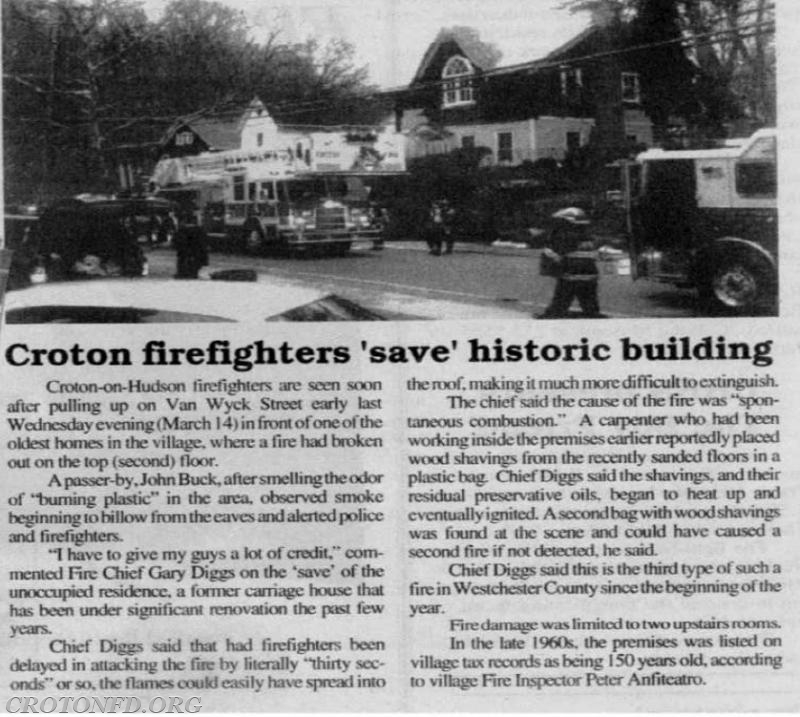 Van Wyck Street Fire - March 14, 2006