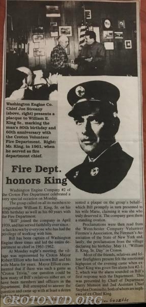 William E. King Sr. Night, May 1999.